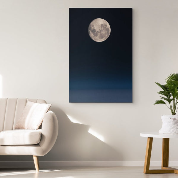 A Full Moon Over the Pacific Wall Art - darkmatterprints - Canvas Wall Art 2