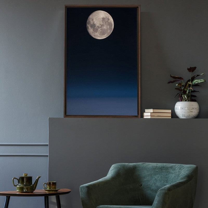 A Full Moon Over the Pacific Wall Art including Frame - darkmatterprints -