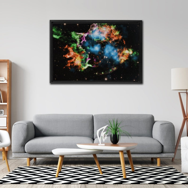 Cassiopeia A Framed Canvas Wraps - darkmatterprints -