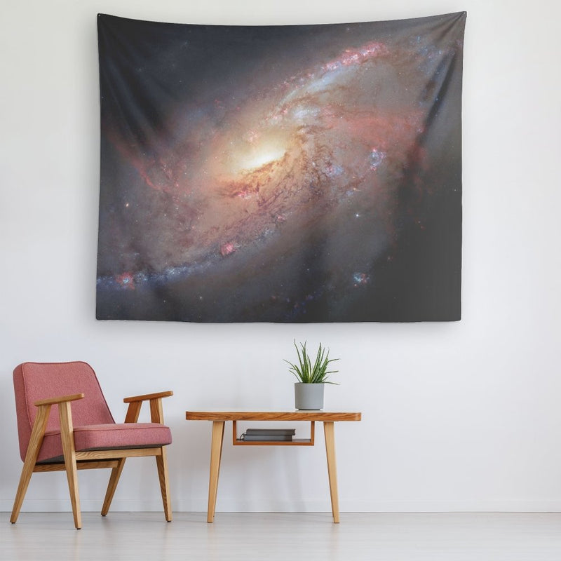 Hubble view of Messier 106 Tapestry - darkmatterprints - Tapestries