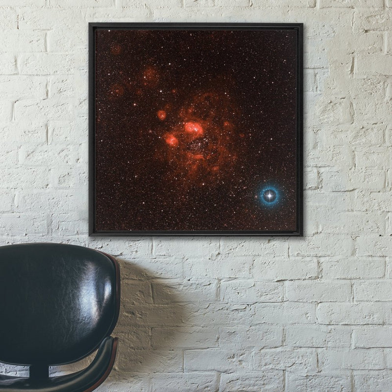 N11B in the Large Magellanic Cloud Framed Canvas Wraps - darkmatterprints -