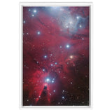 NGC 2264 with the Christmas Tree Star Cluster and the Cone Nebula Wall Art including Frame - darkmatterprints -