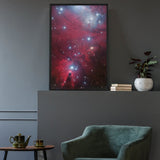 NGC 2264 with the Christmas Tree Star Cluster and the Cone Nebula Wall Art including Frame - darkmatterprints -