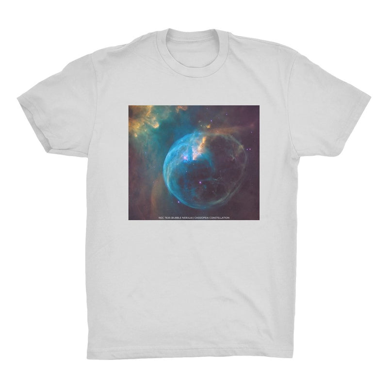 NGC 7635 (Bubble Nebula) | Cassiopeia Constellation Men's Organic Cotton T-Shirt - darkmatterprints - Apparel