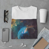 NGC 7635 (Bubble Nebula) | Cassiopeia Constellation Men's Organic Cotton T-Shirt - darkmatterprints - Apparel