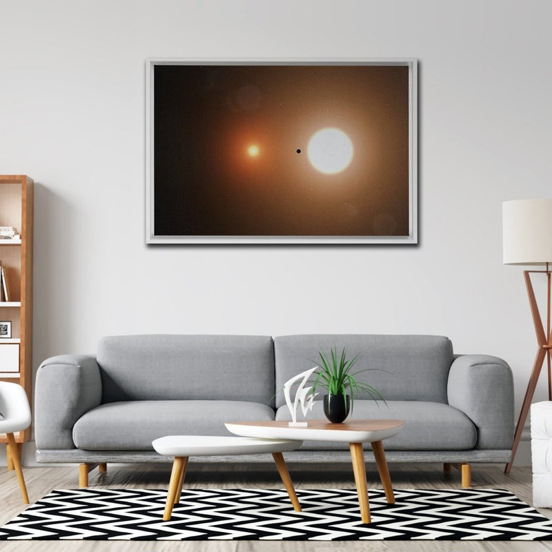 Planet TOI 1338 b Wall Art including Frame - darkmatterprints -