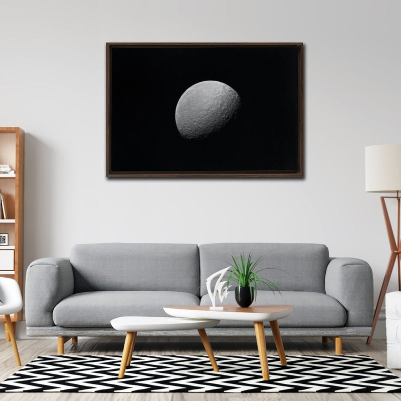 Rhea | Saturn's Second Largest Moon Wall Art including Frame - darkmatterprints -