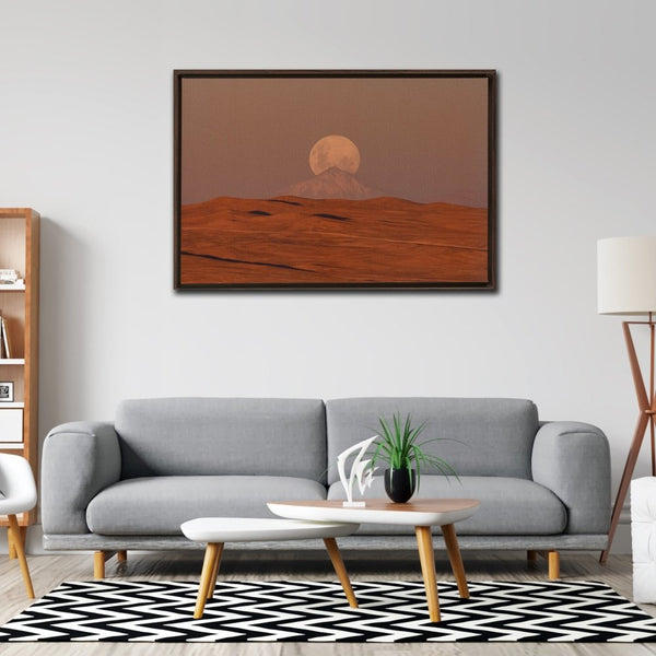 The Moon Behind the Mountain Wall Art Including Frame - darkmatterprints -