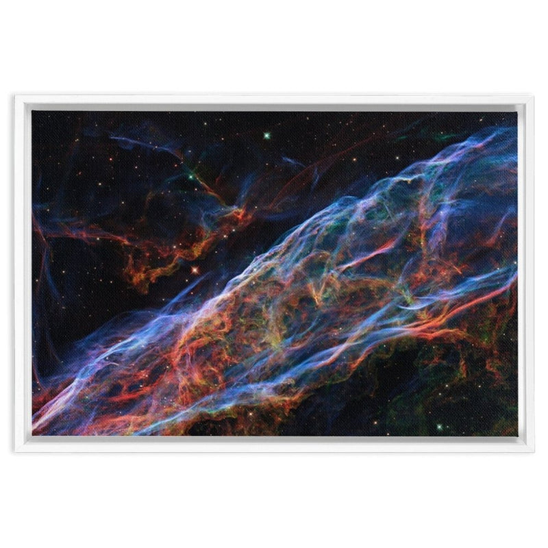 The Veil Nebula Framed Canvas Wraps - darkmatterprints -