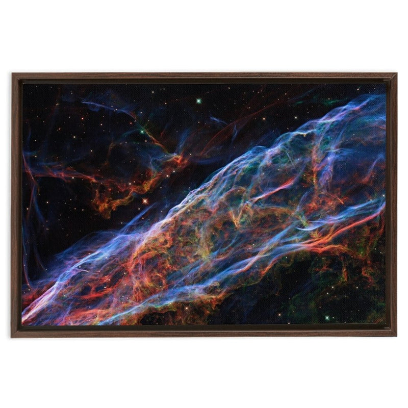 The Veil Nebula Framed Canvas Wraps - darkmatterprints -