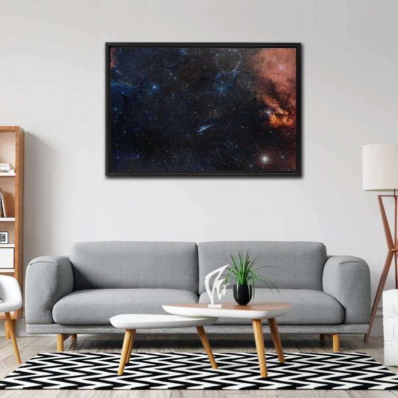 Wide-field View of NGC 2736 (Pencil Nebula) in Vela Constellation Wall Art including Frame - darkmatterprints -