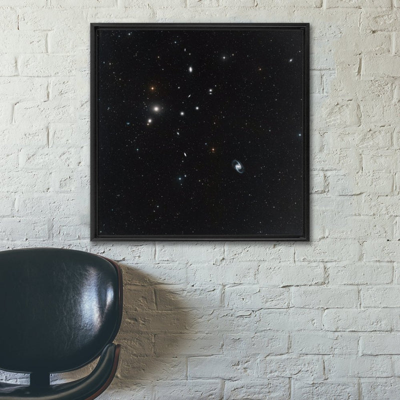 Wide-field view of the Fornax Galaxy Cluster Wall Art including Frame - darkmatterprints -